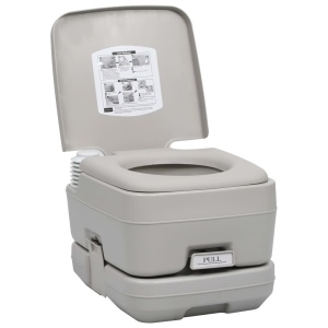 Toaletă portabilă pentru camping, gri, 10+10 L - Img 8