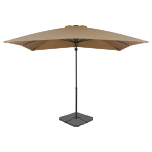 Umbrelă de exterior cu bază portabilă, gri taupe