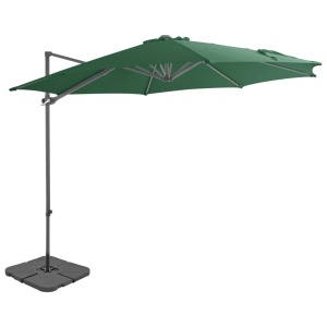 Umbrelă de exterior cu bază portabilă, verde