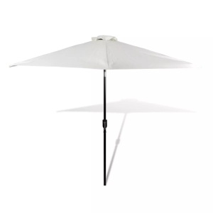 Umbrelă de soare cu pol din oțel 3m, Alb nisip