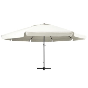 Umbrelă de soare cu stâlp aluminiu, alb nisipiu, 600 cm - Img 3