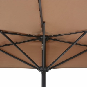 Umbrelă de soare de balcon, tijă aluminiu, gri taupe 300x150 cm - Img 5