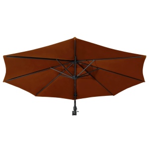 Umbrelă de soare de perete cu stâlp metalic, cărămiziu, 300 cm - Img 4