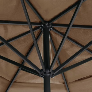 Umbrelă soare de exterior cu stâlp aluminiu gri taupe 600 cm - Img 2