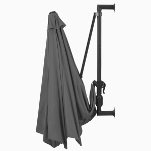Umbrelă soare, montaj pe perete, stâlp metal, 300 cm, antracit - Img 5