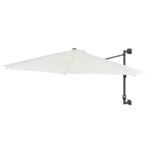 Umbrelă soare, montaj pe perete, stâlp metalic, 300 cm, nisipiu