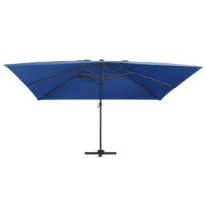 Umbrelă suspendată cu LED și stâlp aluminiu azuriu 400x300 cm - Img 3