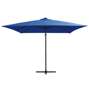 Umbrelă suspendată cu LED și stâlp oțel, azuriu, 250 x 250 cm - Img 3