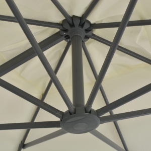 Umbrelă suspendată cu stâlp din aluminiu, nisipiu, 300x300 cm - Img 2