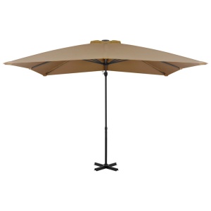 Umbrelă suspendată cu stâlp din aluminiu taupe 250x250 cm - Img 3