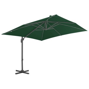 Umbrelă suspendată cu stâlp din aluminiu, verde, 400x300 cm - Img 3