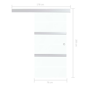 Ușă glisantă cu opritoare soft, 76x205 cm, sticlă ESG/aluminiu - Img 7