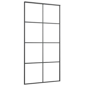 Ușă glisantă, negru, 102,5x205 cm, sticlă ESG și aluminiu Mat - Img 4