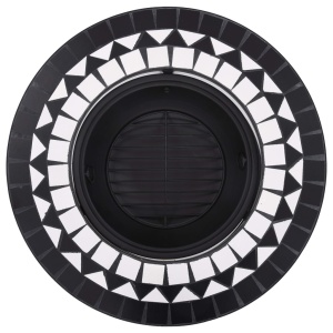 Vatră de foc cu mozaic, negru și alb, 68 cm, ceramică - Img 5