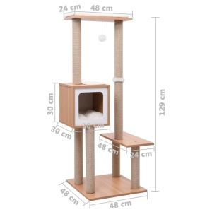 Ansamblu pentru pisici, covoraș de zgâriere din sisal, 129 cm - Img 7