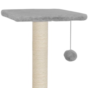 Ansamblu pentru pisici cu stâlpi din funie de sisal, 65 cm, gri - Img 5