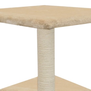 Ansamblu pentru pisici, stâlpi cu funie de sisal, 55 cm, bej - Img 5