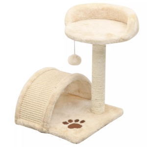 Ansamblu pisici cu stâlpi funie sisal 40 cm, bej și maro - Img 2