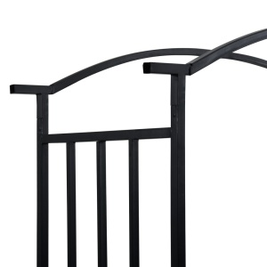 Arcadă de grădină cu bancă, negru, 128 x 50 x 207 cm, fier - Img 7