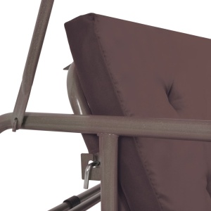 Balansoar de exterior extensibil cu copertină, cafeniu - Img 5