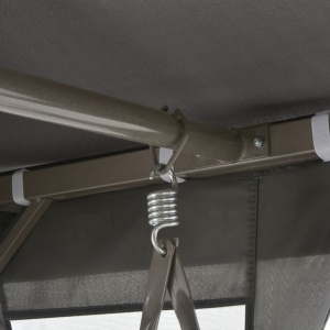 Balansoar extensibil cu copertină antracit 220x160x240 cm oțel - Img 7