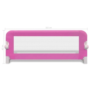 Balustradă de pat protecție copii, 2 buc., roz, 102 x 42 cm - Img 5