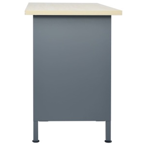 Banc de lucru, negru, 120 x 60 x 85 cm, oțel - Img 4