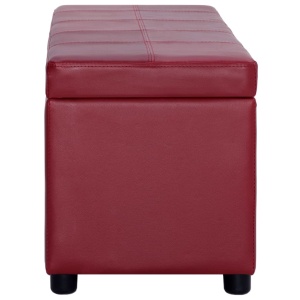 Bancă, compartiment de depozitare, grena 116 cm piele ecologică - Img 4