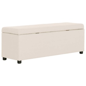Bancă cu compartiment de depozitare, crem, 116 cm, poliester - Img 8