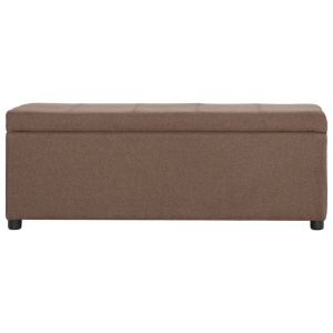 Bancă cu compartiment de depozitare, maro, 116 cm, poliester - Img 3