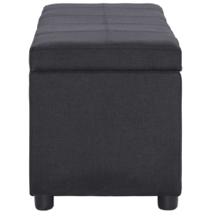 Bancă cu compartiment de depozitare, negru, 116 cm, poliester - Img 4