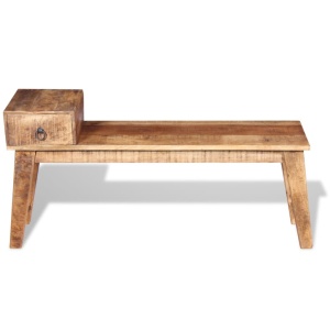 Bancă cu sertar lemn solid de mango, 120 x 36 x 60 cm - Img 6