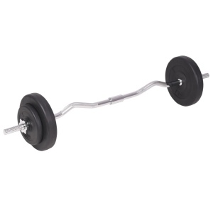 Bancă de antrenament, rastel set de haltere/gantere, 90 kg - Img 10