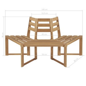 Bancă de copac semihexagonală 160 cm lemn masiv de acacia - Img 4