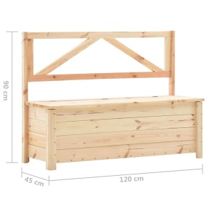 Bancă de depozitare, 120 cm, lemn masiv de pin - Img 6