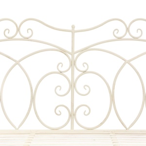 Bancă de grădină, alb vintage, 104 cm, fier - Img 4
