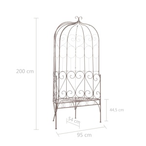 Bancă de grădină, alb vintage, 95 cm, fier - Img 5