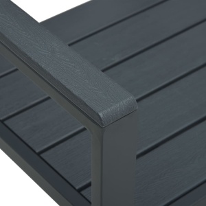 Bancă de grădină, gri, 120 cm, HDPE, aspect de lemn - Img 6