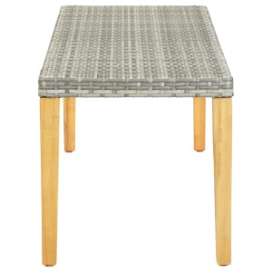 Bancă de grădină, gri, 80 cm, poliratan - Img 3