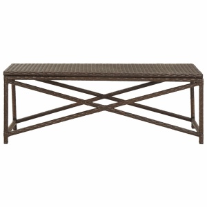 Bancă de grădină, maro, 120 cm, poliratan - Img 2