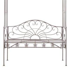 Bancă de grădină, maro vintage, 122 cm, fier - Img 6