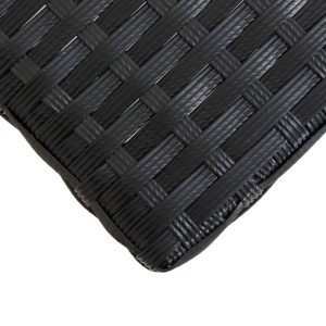 Bancă de grădină, negru, 120 cm, poliratan și lemn de acacia - Img 6