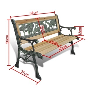 Bancă de grădină pentru copii, 84 cm, lemn - Img 5