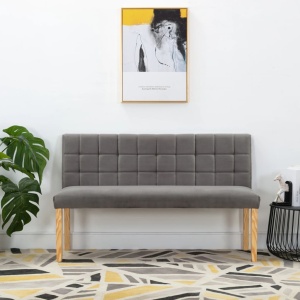 Bancă, gri, 140 cm, material textil