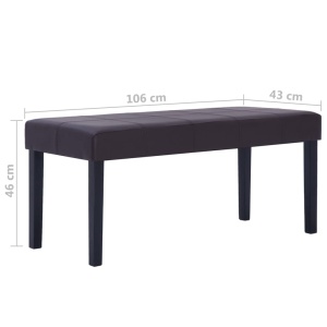 Bancă, maro, 106 cm, piele artificială - Img 6