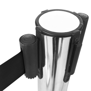 Barieră bandă retractabilă, negru, 200 cm - Img 4