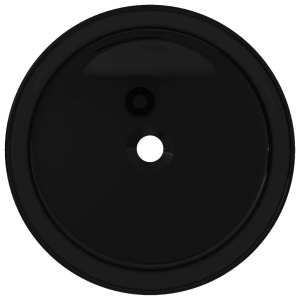 Bazin chiuvetă ceramic, Rotund Negru 40x15 cm - Img 3