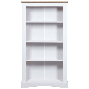 Bibliotecă 4 rafturi alb 81x29x150 cm pin mexican gama Corona - Img 2