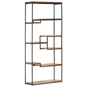 Bibliotecă, 80 x 30 x 180 cm, lemn masiv reciclat