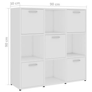 Bibliotecă, alb, 90 x 30 x 90 cm, PAL - Img 7